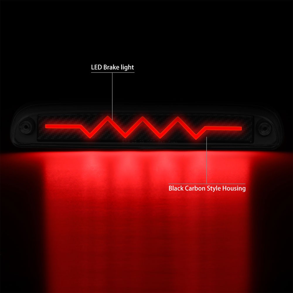 [Heartbeat LED] Carbon/Clear Len Third Brake Light 99-16 SD Truck BFC-3BRLED-CGL-FOR99F2345SD-TY-BK5
