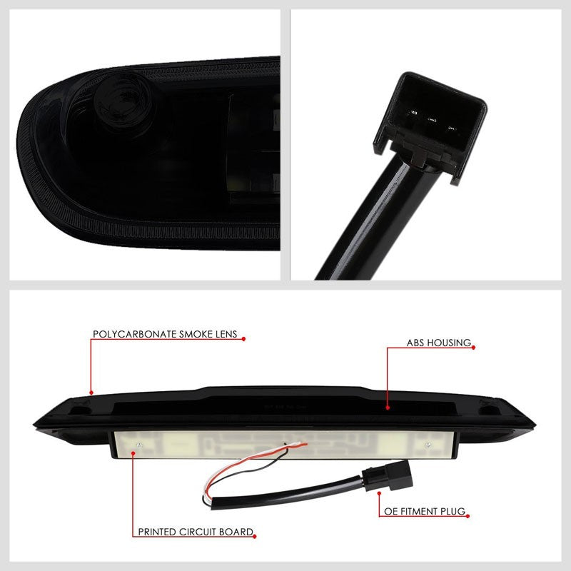 Black Housing Smoked Lens 3D LED Rear Third Brake & Cargo Light For 07-13 Sierra-Exterior-BuildFastCar