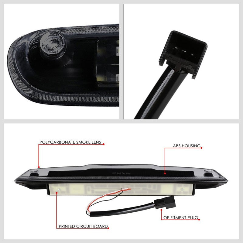 Black Housing Clear Lens 3D LED Rear Third Brake & Cargo Light For 07-13 Sierra-Exterior-BuildFastCar