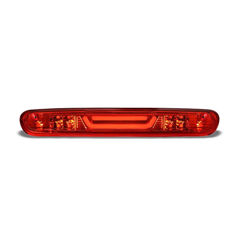 Chrome Housing Red Lens 3D LED Rear Third Brake &amp; Cargo Light For 07-13 Sierra-Exterior-BuildFastCar