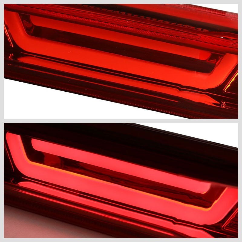 Chrome Housing Red Lens 3D LED Rear Third Brake & Cargo Light For 07-13 Sierra-Exterior-BuildFastCar