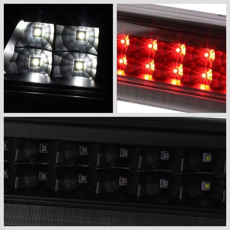 Black Housing Smoked Lens LED Cargo+Third Brake Light For 14-18 Silverado 1500-Exterior-BuildFastCar