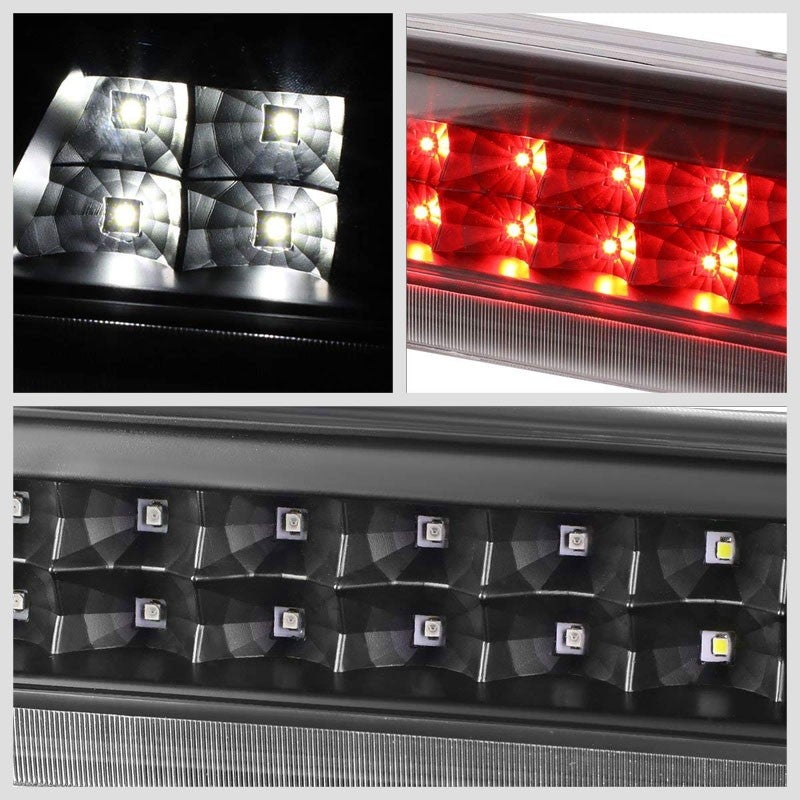 Black Housing Clear Lens LED Cargo+Third Brake Light For 14-18 Silverado 1500-Exterior-BuildFastCar