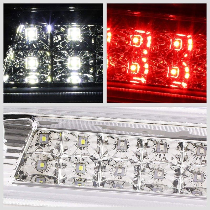 Chrome Housing Clear Lens LED Cargo+Third Brake Light For 14-18 Silverado 1500-Exterior-BuildFastCar
