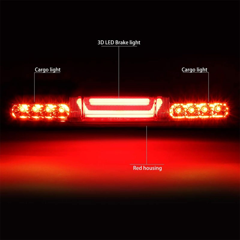 3D LED Rear Third Brake Light Chrome Housing Red Lens For 99-06 Chevy Silverado-Lighting-BuildFastCar