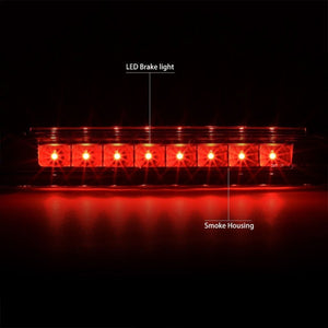 Black Housing/Dark Smoked Lens Third Brake Red LED Light For Chevy 10-17 Equinox-Exterior-BuildFastCar