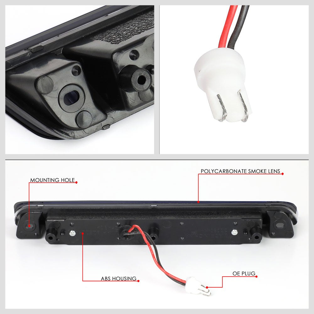 Black Housing/Smoke Lens LED Rear Tail Third Brake Light For 06-14 Ridgeline-Lighting-BuildFastCar