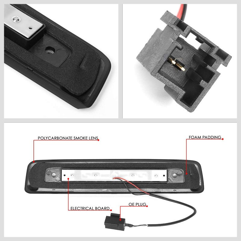 Smoke Len/Black Housing 3D LED Rear Third Brake Light for 06-10 Jeep Commander-Lighting-BuildFastCar-BFC-3BRLED-3D-JEE06COM-BKSM