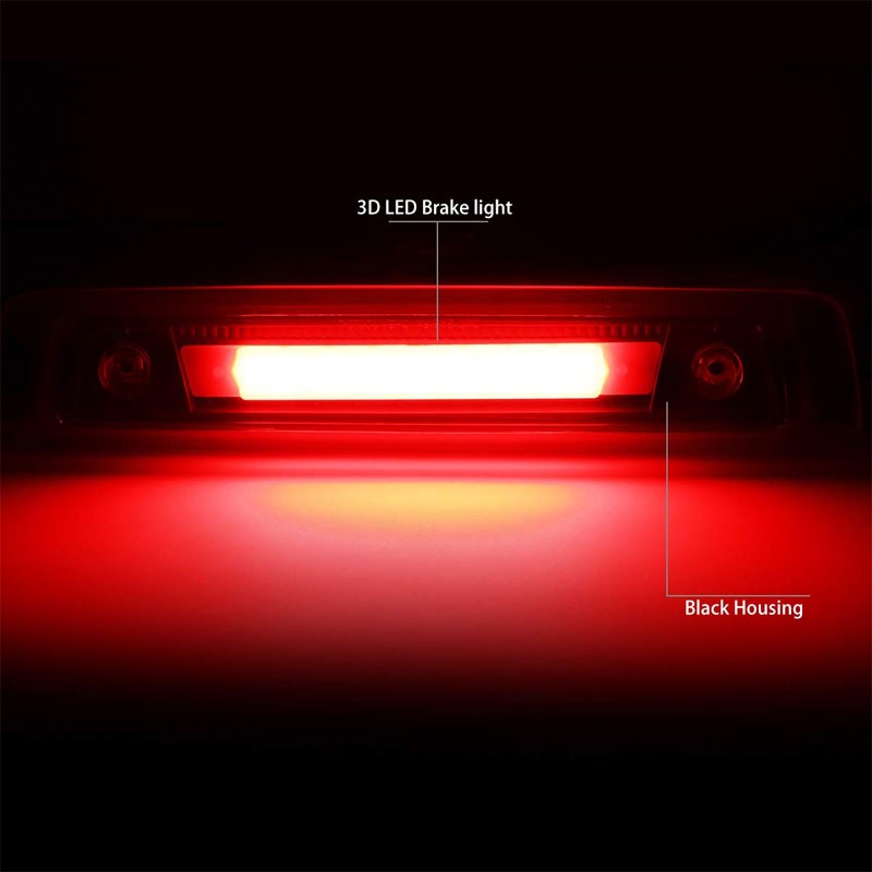 Clear Len/Black Housing 3D LED Rear Third Brake Light for 06-10 Jeep Commander-Lighting-BuildFastCar-BFC-3BRLED-3D-JEE06COM-BK