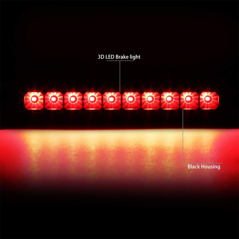 Clear Lens/Black Housing Full LED Rear Third Brake Light for 06-10 Commander-Lighting-BuildFastCar-BFC-3BRLED-JEE06COM-BK