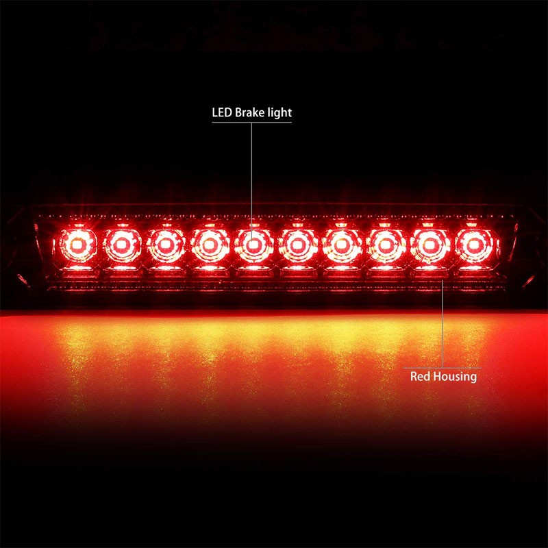 Red Lens/Chrome Housing Full LED 3RD Rear Third Brake Light for 06-10 Commander-Exterior-BuildFastCar