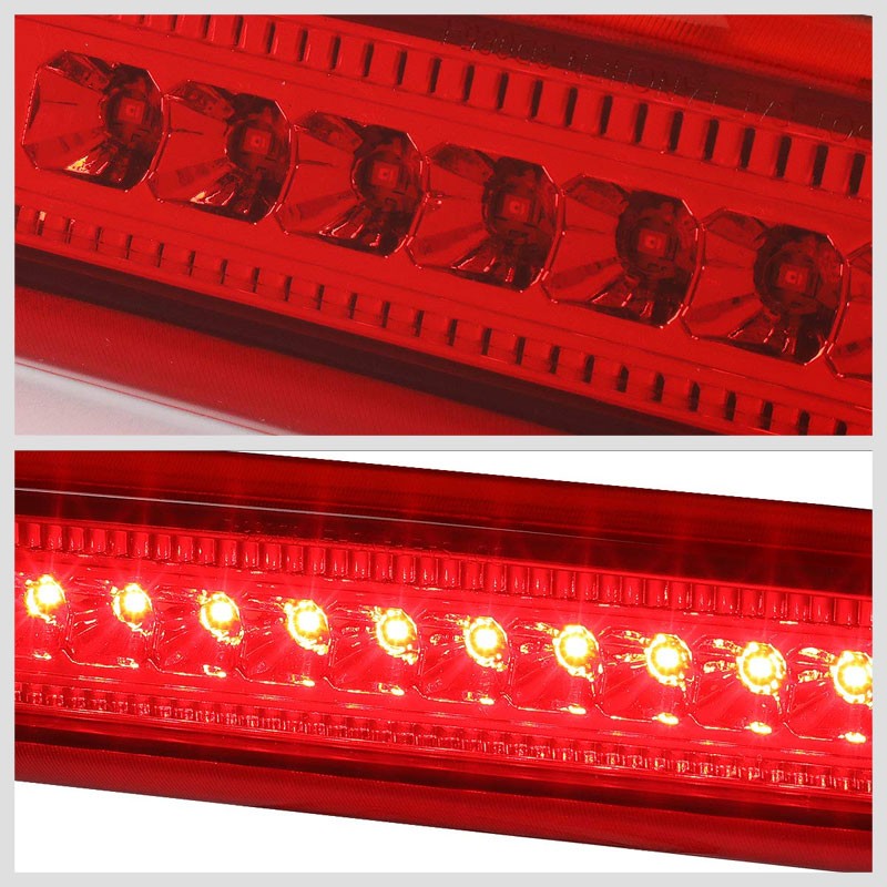 Red Lens/Chrome Housing Full LED 3RD Rear Third Brake Light for 06-10 Commander-Exterior-BuildFastCar