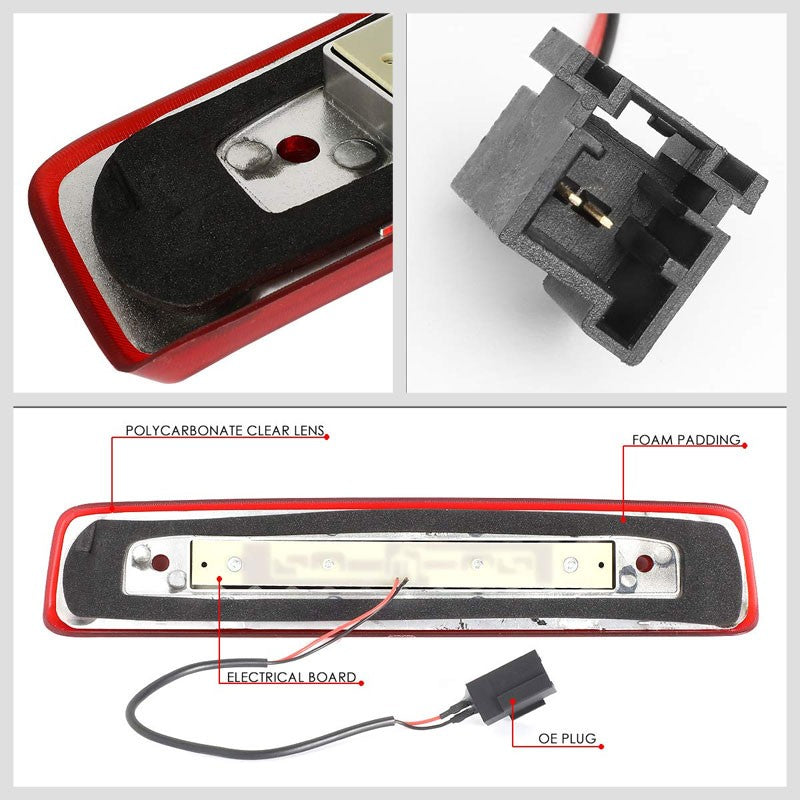 Red Lens/Chrome Housing Full LED 3RD Rear Third Brake Light for 06-10 Commander-Exterior-BuildFastCar