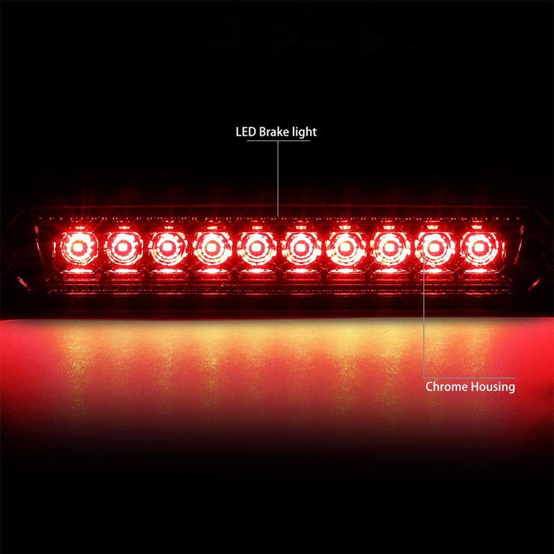 Smoke Lens/Chrome Housing Full LED Rear Third Brake Light for 06-10 Commander-Exterior-BuildFastCar