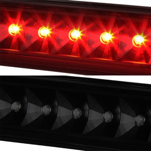 Black Housing/Dark Smoked Third Brake Red LED Light Lamp For Jeep 97-06 Wrangler-Exterior-BuildFastCar