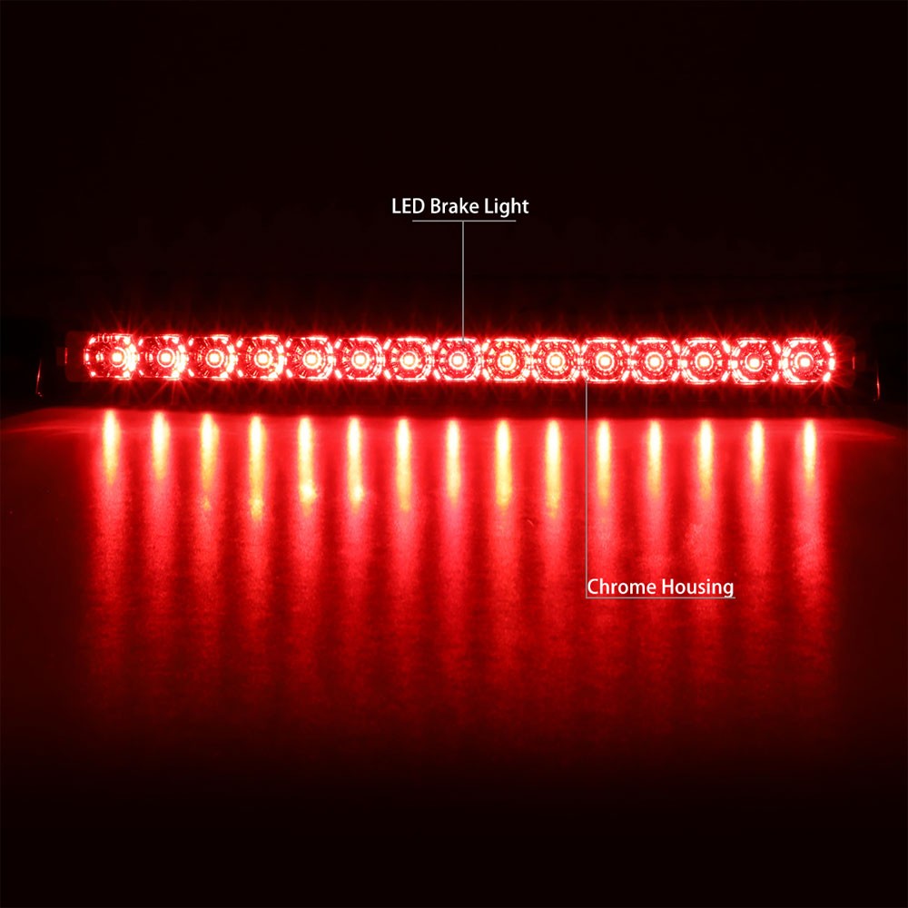 Chrome Housing/Clear Lens LED Rear Tail Third Brake Light For 01-04 Pathfinder-Lighting-BuildFastCar