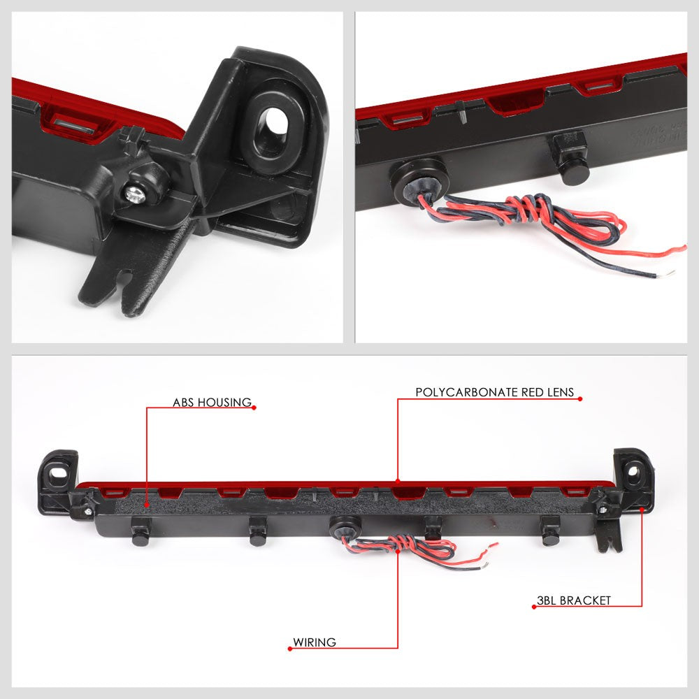 Chrome Housing/Red Lens LED Rear Tail Third Brake Light For 01-04 Pathfinder-Lighting-BuildFastCar