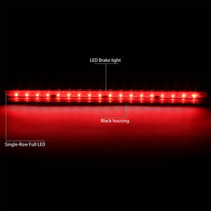 Black Third Brake/Reverse Red/White LED Light For 92-04 C/K1500-C/K2500 Suburban
