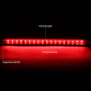 Clear Third Brake/Reverse Red/White LED Light For 92-04 C/K1500-C/K2500 Suburban