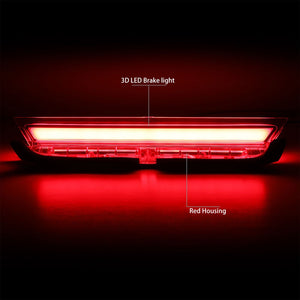 Chrome Housing/Red Len 3D LED Bar Rear Tail Third Brake Light For 11-16 Scion tC-Lighting-BuildFastCar