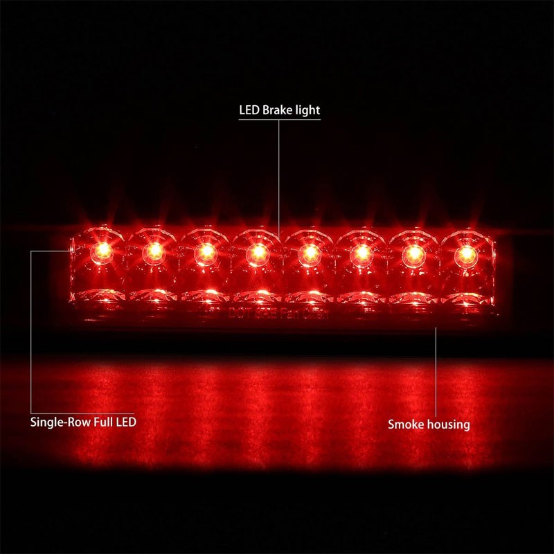 Smoke Third Brake/Reverse Red LED Center Rear Light For Toyota 95-16 Tacoma V6-Exterior-BuildFastCar