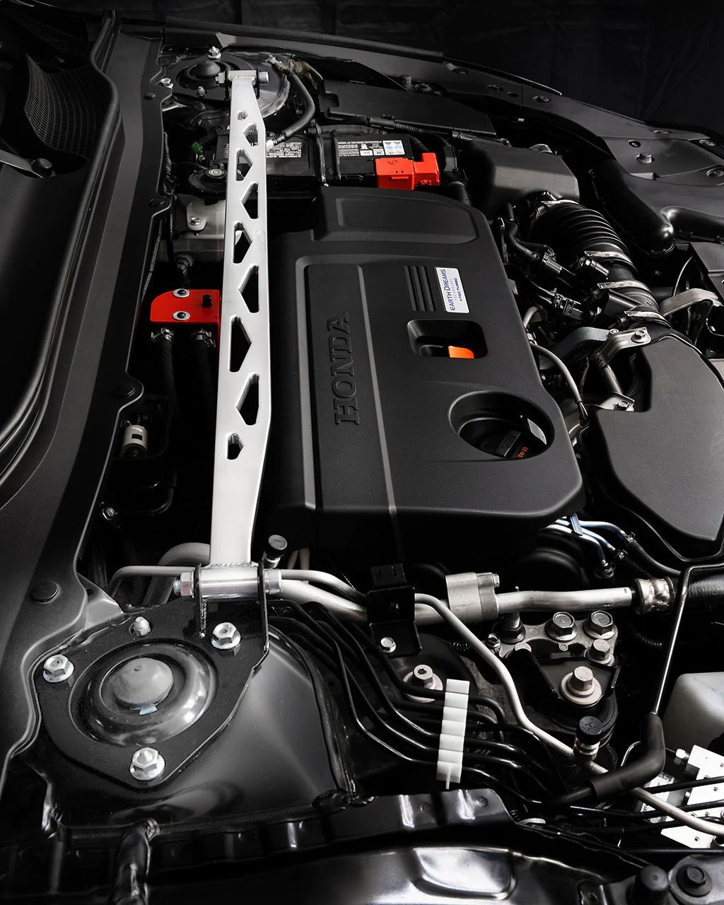 HPS Red Front Upper Strut Bar Tower Brace 18+ Accord 1.5T 2.0T CV1 CV2 42-104R