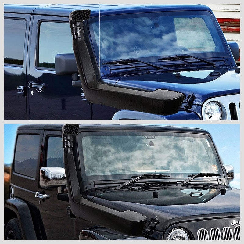 Offroad Safari Relocate Air Snorkel Intake Pipe For Jeep 07-11 Wrangler JK V6-Air Intake Systems-BuildFastCar-BFC-ARSL-JEE07WRG-BK