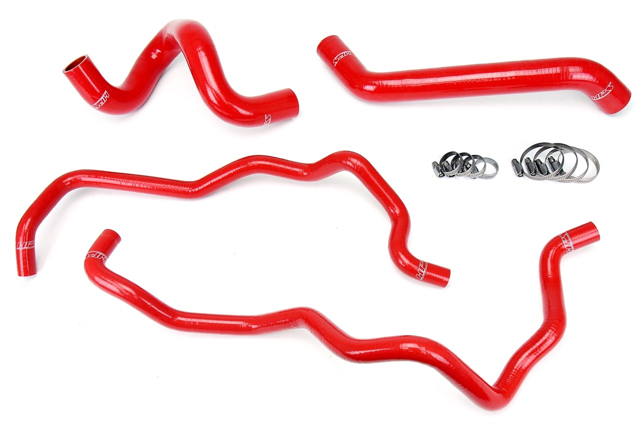 HPS Red 3-Ply Silicone Radiator/Heater Coolant Hose Kit For 07-11 Jeep Wrangler JK/Unlimited 3.8L LHD