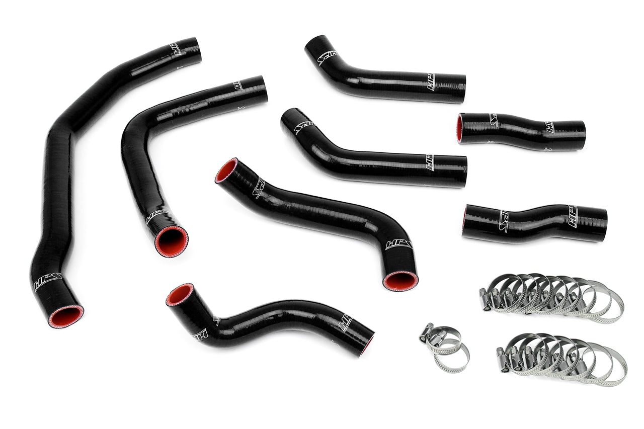 HPS Performance 57-1501-BLK Silicone Radiator Coolant Hose 8PC Kit For 90-99 Toyota MR2 3SGTE Turbo