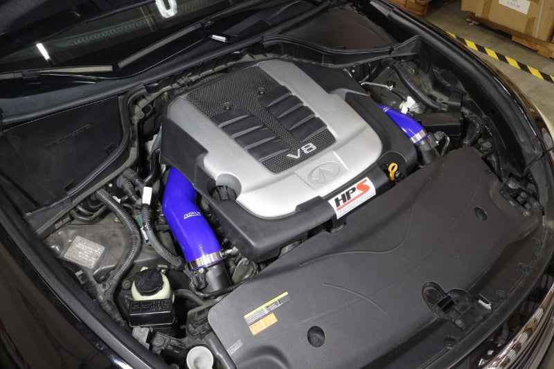 HPS Blue Silicone Post MAF Air Intake Hose For Infiniti 11-13 M56 5.6L V8-Performance-BuildFastCar