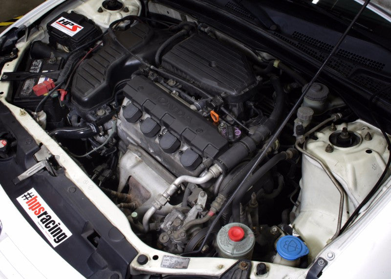 HPS Black 3-Ply Silicone Radiator Hose Kit Coolant For Honda 01-05 Civic 1.7L MT-Performance-BuildFastCar
