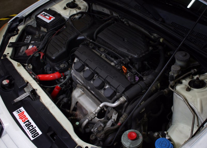 HPS Red 3-Ply Silicone Radiator Hose Kit Coolant For Honda 01-05 Civic 1.7L AT-Performance-BuildFastCar