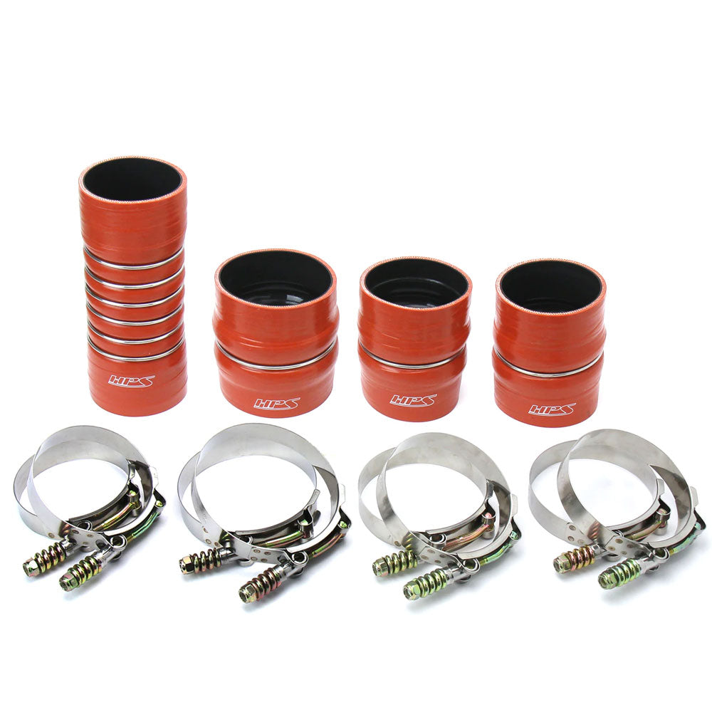 HPS Orange 4-Ply Silicone Intercooler Hose Kit For 07-10 Dodge Ram 2500 / 3500 6.7L Cummins Diesel