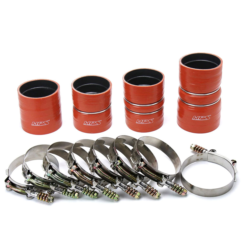 HPS Orange 4Ply Intercooler Hose Kit For 08-10 Ford Super Duty Pickup 6.4 Diesel
