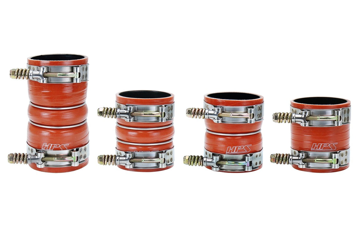 HPS Orange 4Ply Intercooler Hose Kit For 08-10 Ford Super Duty Pickup 6.4 Diesel