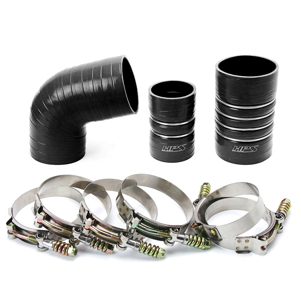 HPS Black 4-Ply Intercooler Hose Kit For 06-10 Silverado Sierra 6.6 Duramax 57-1573-BLK