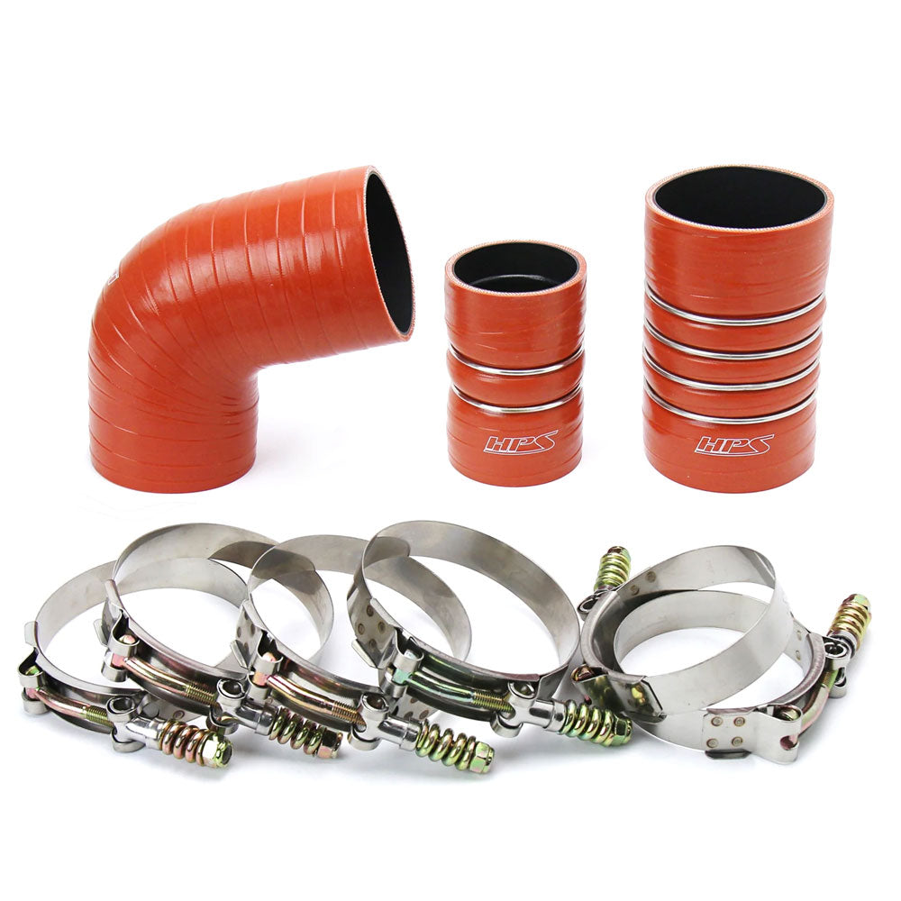 HPS Orange 4-Ply Intercooler Hose Kit For 06-10 Silverado Sierra 6.6 Duramax 57-1573