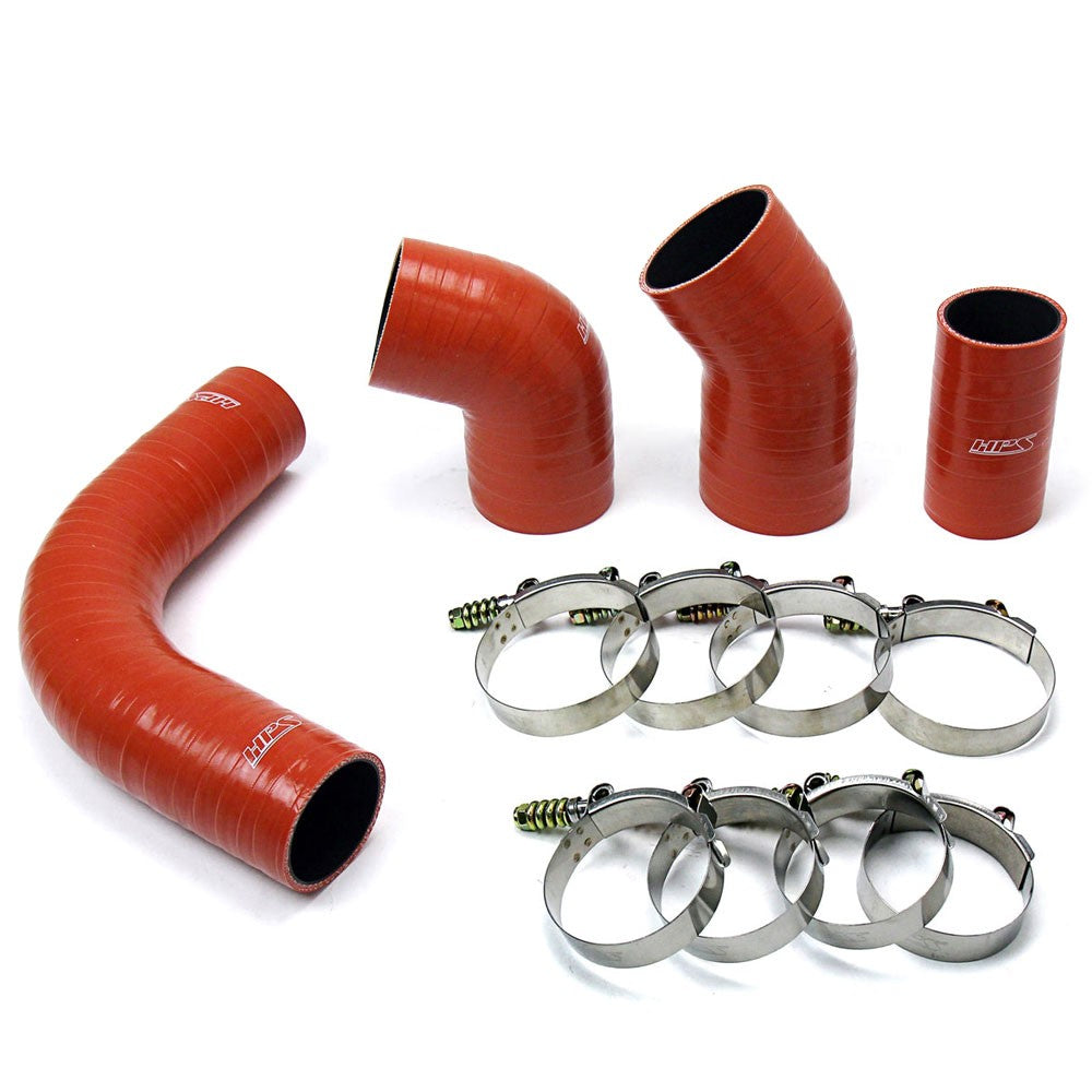 HPS Orange 4-Ply Intercooler Hose For 02-04 Silverado Sierra 2500/3500HD 6.6 LB7