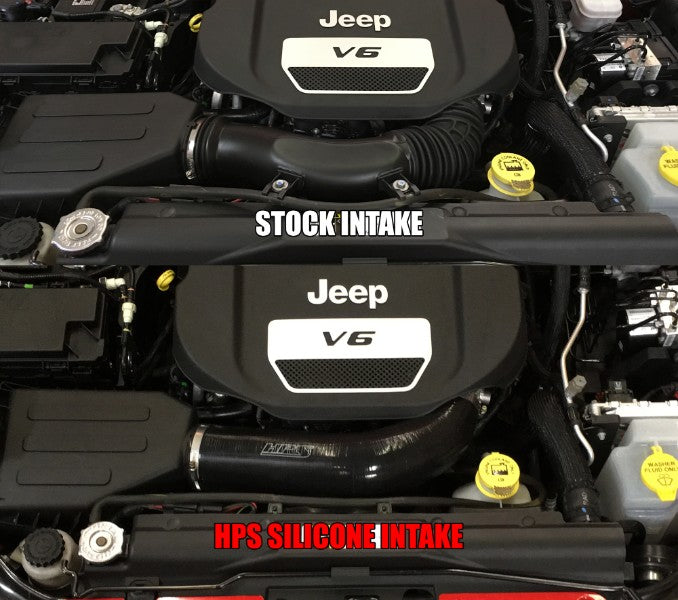 HPS Red Silicone Post MAF Air Intake Hose Kit Jeep 12-17 Wrangler 3.6L V6-Performance-BuildFastCar