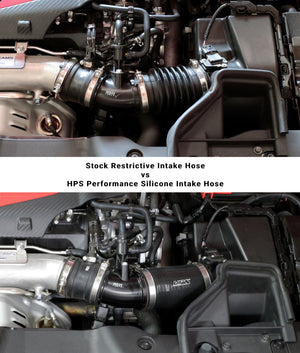 HPS Black Silicone Post MAF Air Intake Hose Kit for Honda 17-19 Civic Type R 2.0L Turbo-Air Intake Systems-BuildFastCar