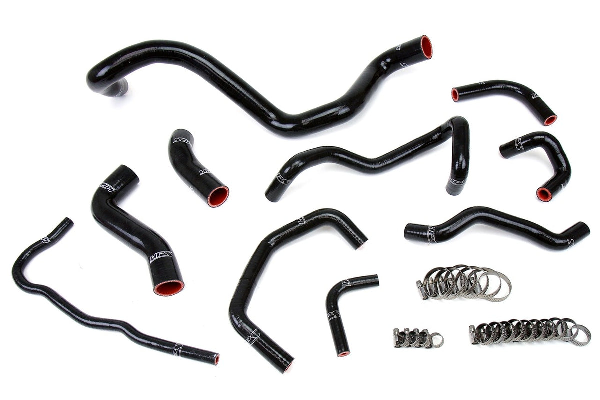 HPS Black Reinforced Silicone Radiator Hose Kit Coolant for Volkswagen 99-06 GTI MK4 1.8T Turbo Manual Trans Left Hand Drive-Hose Kits-BuildFastCar