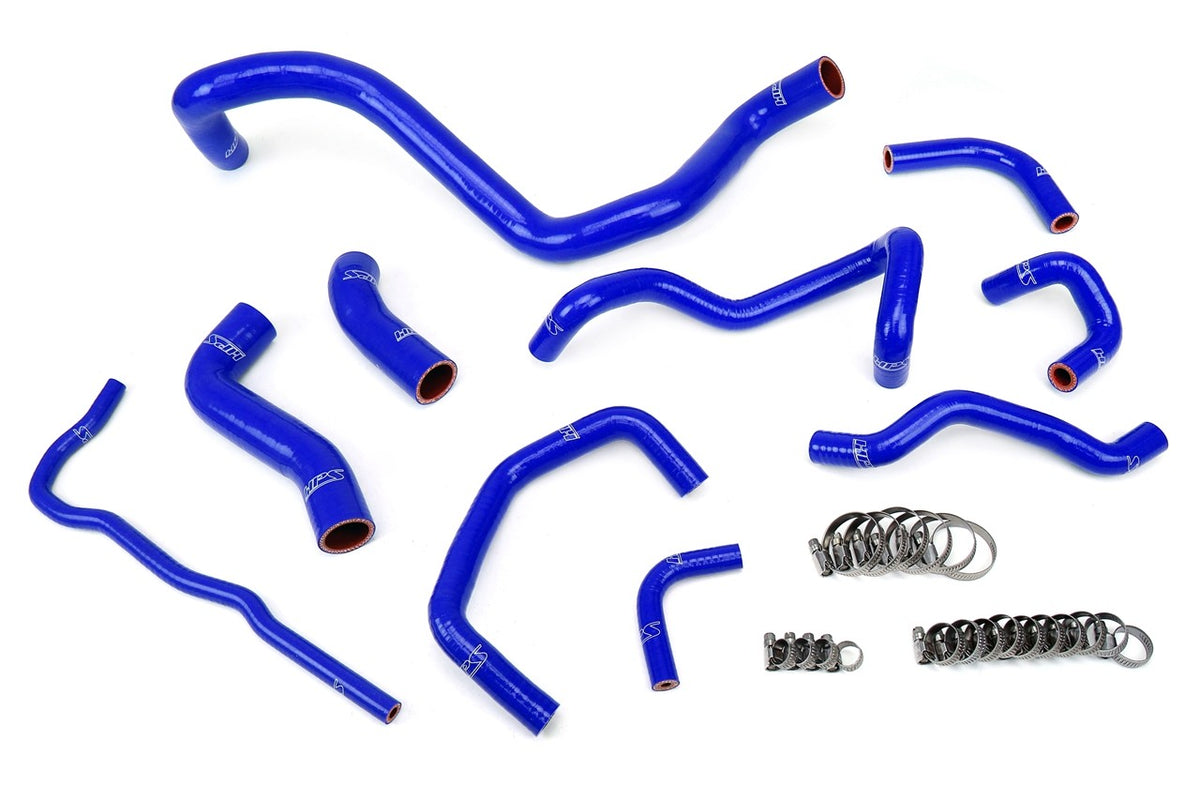 HPS Blue Reinforced Silicone Radiator Hose Kit Coolant for Volkswagen 99-06 GTI MK4 1.8T Turbo Manual Trans Left Hand Drive-Hose Kits-BuildFastCar