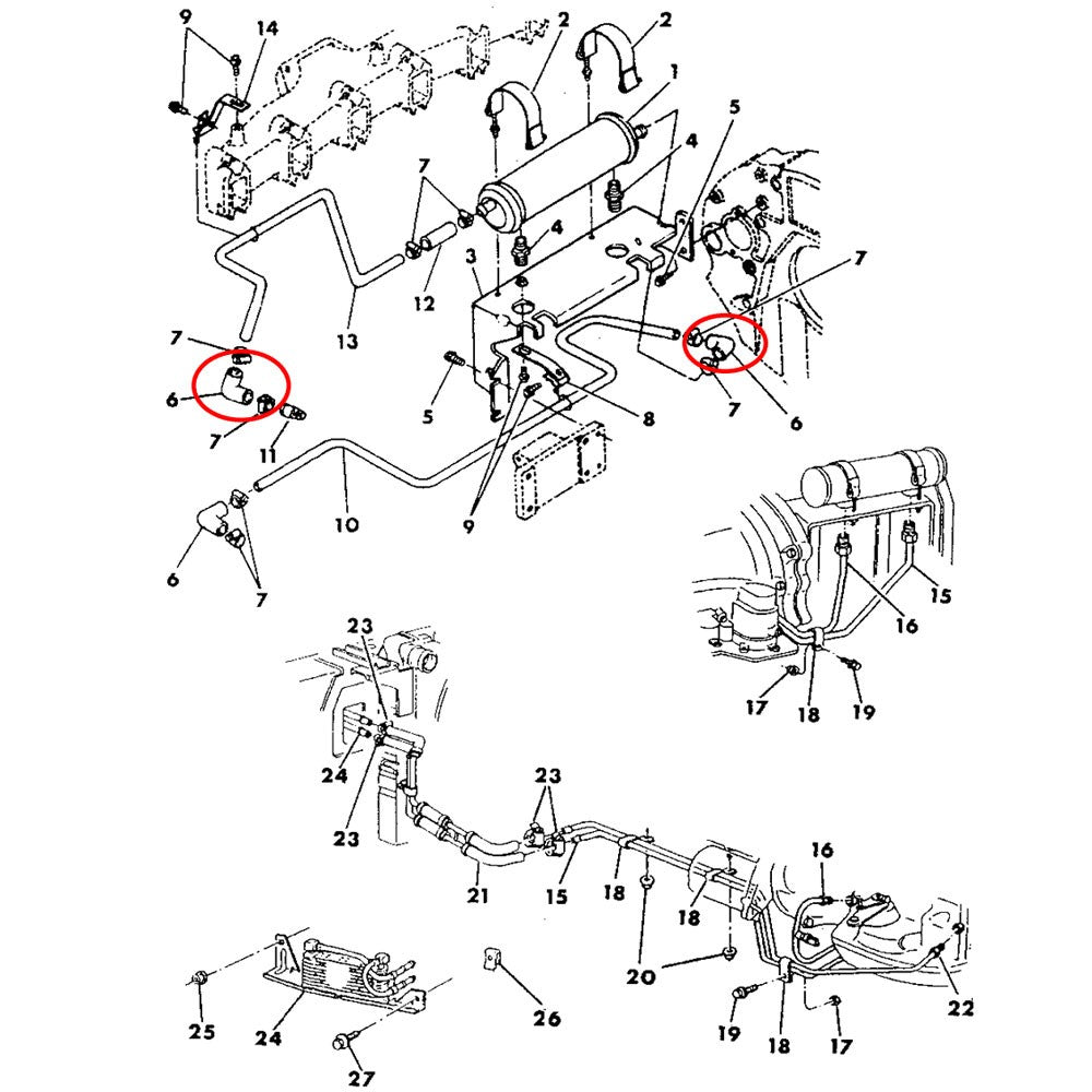 HPS 57-1881-BLUE Oil Cooler Hose Kit 90-93 Dodge D250 W250 B-series 57-1881-BLUE