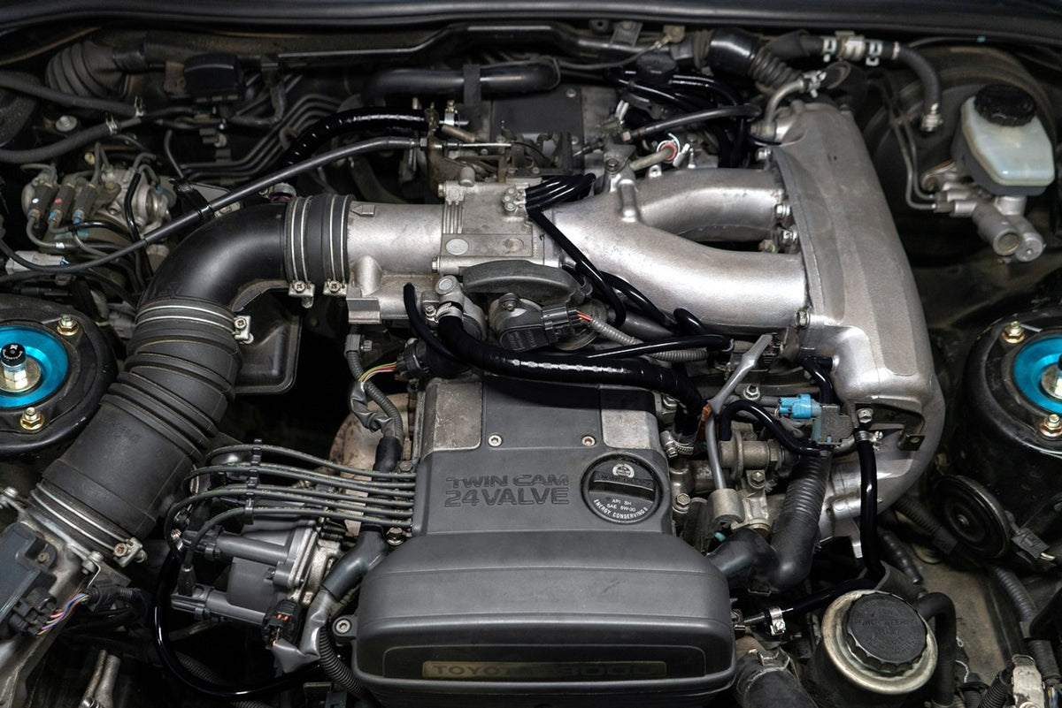 HPS Black 3-Ply Silicone Vacuum and Breather Hose Kit for 93-98 Toyota Supra MK4 Non Turbo