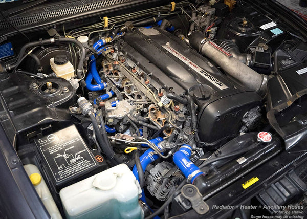 HPS Blue Silicone Radiator+Heater+Ancillary Hose Kit For 95-98 Nissan  Skyline GTR R33 RB26DETT