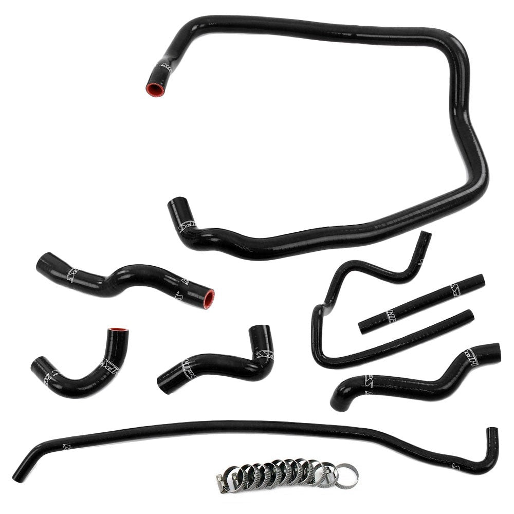 HPS Performance 57-2138-BLK Silicone Heater/Throttle Body/Expansion Tank Coolant Hose For 96-99 BMW 323/328 2.5/2.8L M52 E36