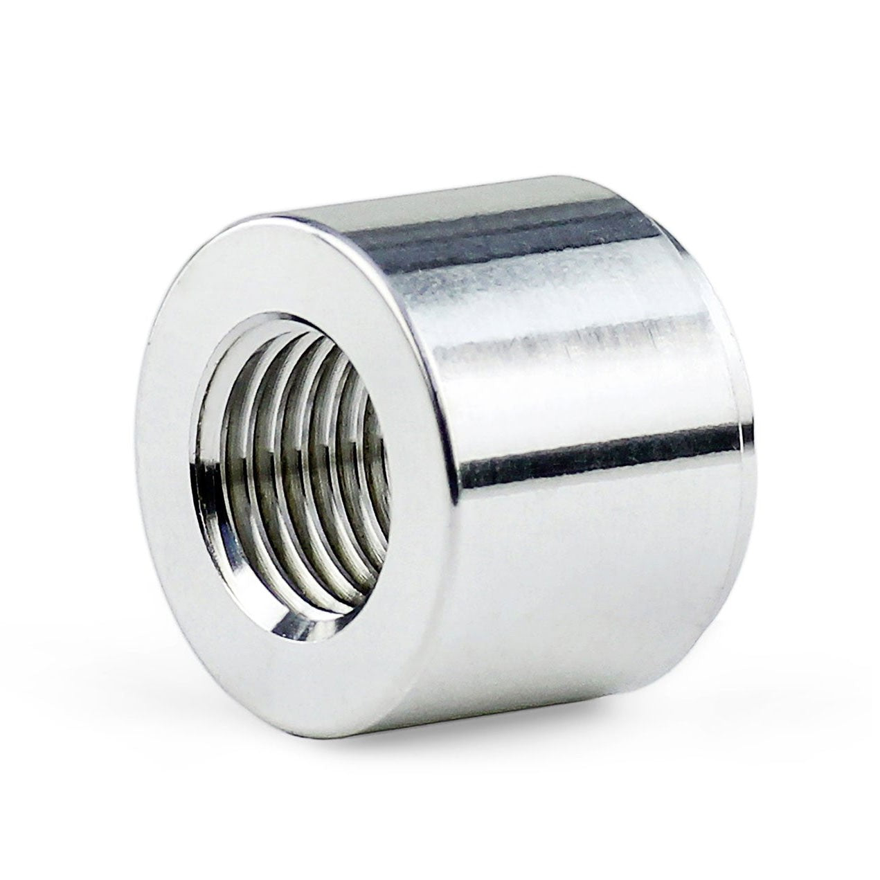 HPS Female NPT Weld On Bung Flange Fitting, 3/8" NPT, Silver Aluminum