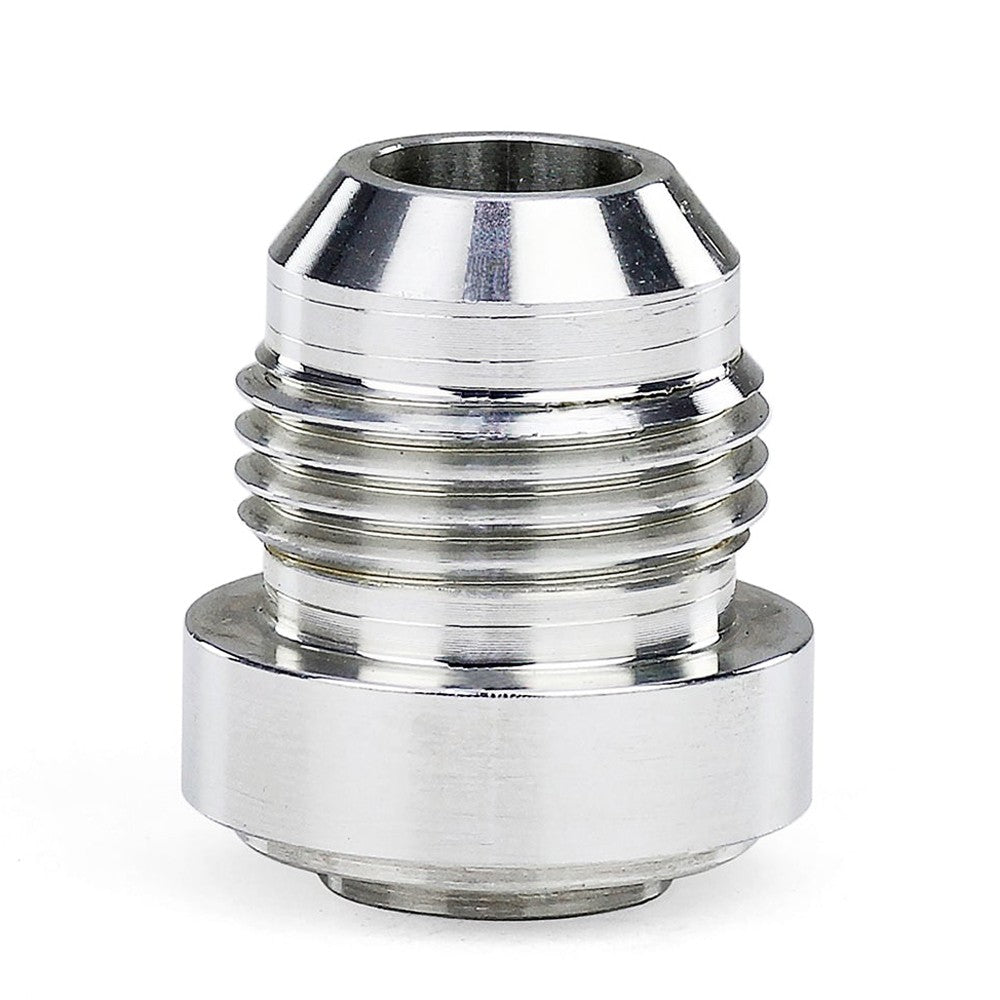 HPS AN Fitting Male Weld On Bung with 37 Degree Flare, AN -12, Silver Aluminum