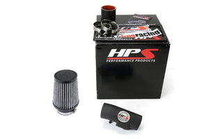 HPS Wrinkle Black Shortram Air Intake Kit with Filter For 09-13 Honda Fit 1.5L-Air Intake Systems-BuildFastCar-827-102WB