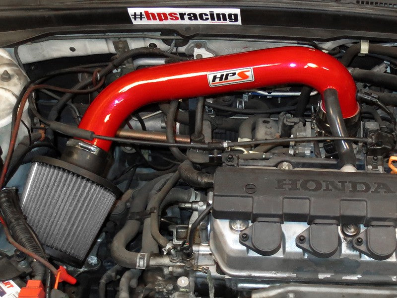 HPS Performance Red Shortram Air Intake for 2001-2005 Honda Civic DX EX LX VI 1.7L-Air Intake Systems-BuildFastCar-827-104R-1